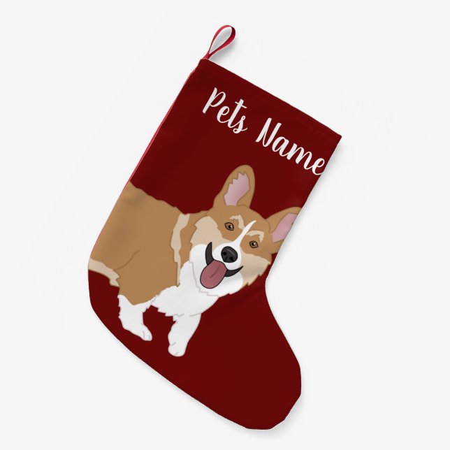 Christmas Corgi Kleiner Weihnachtsstrumpf (Vorderansicht (hängend))
