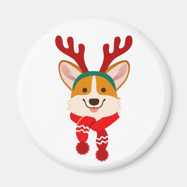 Christmas Corgi Magnet (Vorne)