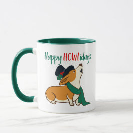 Christmas Corgi Singing Tasse
