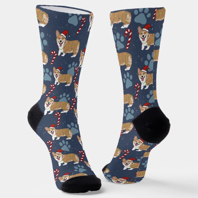 Christmas Corgi Socken (Gewinkelt)