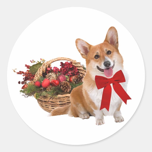 "Christmas Corgi" Stickers (Vorderseite)