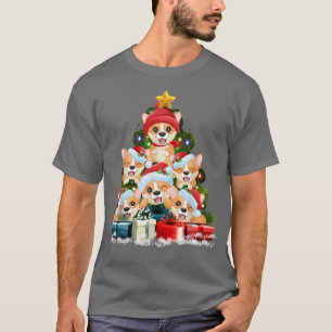 Christmas Corgi Tree Santa Corgi Dog Lover Novelty T-Shirt