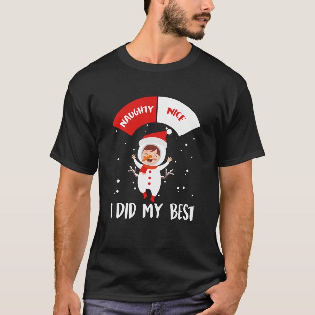 Christmas Costume NAUGHTY OR NICE OR TRIED Childre T-Shirt (Vorderseite)