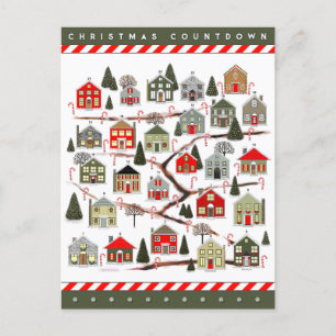 Christmas Countdown Advent Calendar Postkarte