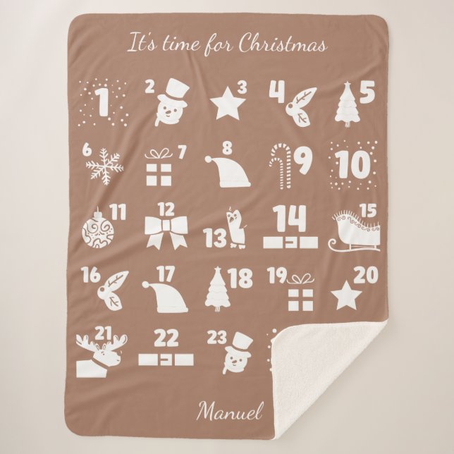 Christmas Countdown Advent Calendar Sherpadecke (Vorderseite)