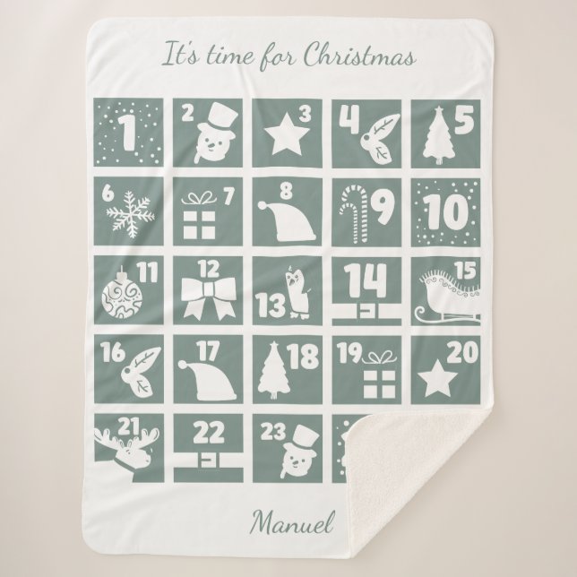 Christmas Countdown Advent Calendar Sherpadecke (Vorderseite)