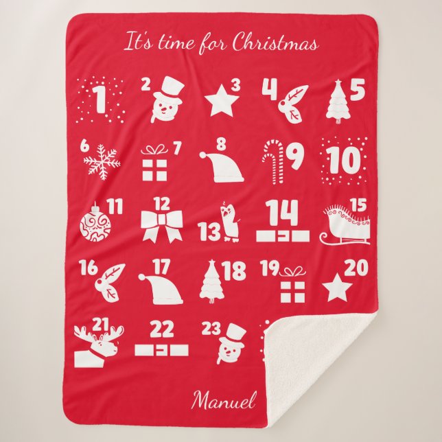 Christmas Countdown Advent Calendar Sherpadecke (Vorderseite)