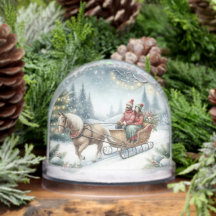  Christmas Couple Sleigh with Horse 