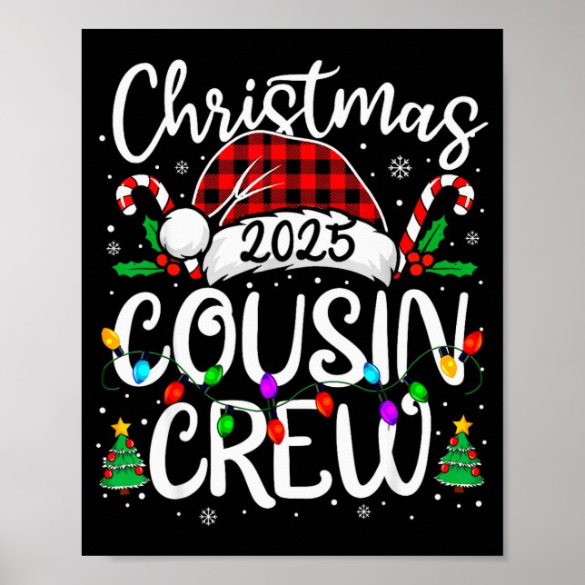 Christmas Cousin Crew 2025 Family Matching Xmas Pa Poster (Vorne)