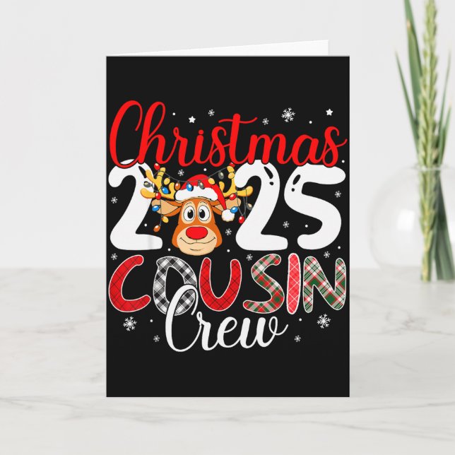 Christmas Cousin Crew 2025 Matching Family Xmas Pa Karte (Vorderseite)
