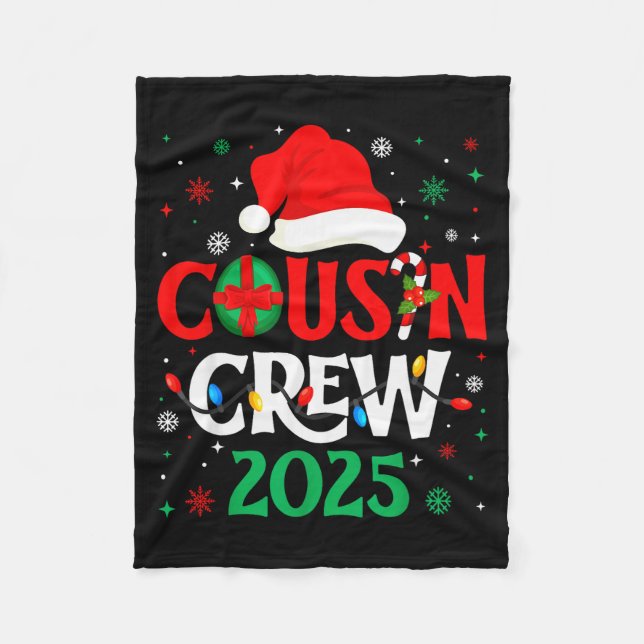 Christmas Cousin Crew 2025 Xmas Funny Matching Fam Fleecedecke (Vorderseite)