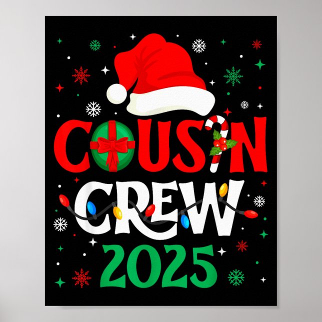 Christmas Cousin Crew 2025 Xmas Funny Matching Fam Poster (Vorne)