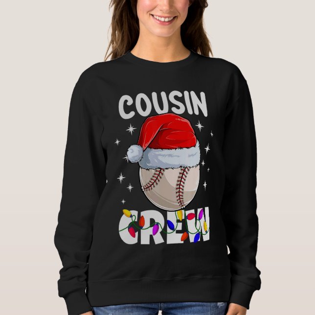 Christmas Cousin Crew Baseball Pajamas Family Xmas Sweatshirt (Vorderseite)
