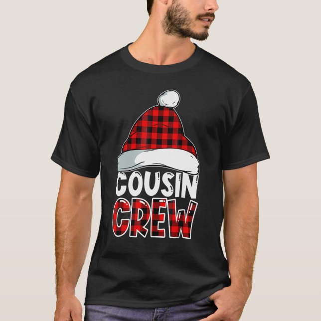 Christmas Cousin Crew Buffalo red Plaid Pajamas Fa T-Shirt (Vorderseite)