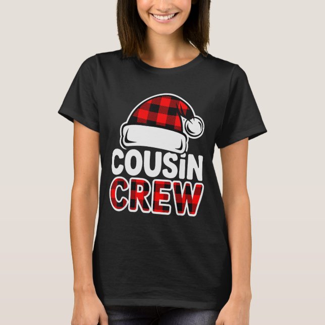 Christmas-Cousin-Crew Buffalo-Rotkarierte Pyjamas  T-Shirt (Vorderseite)