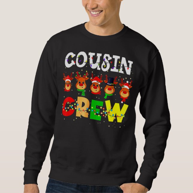 Christmas Cousin Crew  Reindeer Matching Family Pa Sweatshirt (Vorderseite)