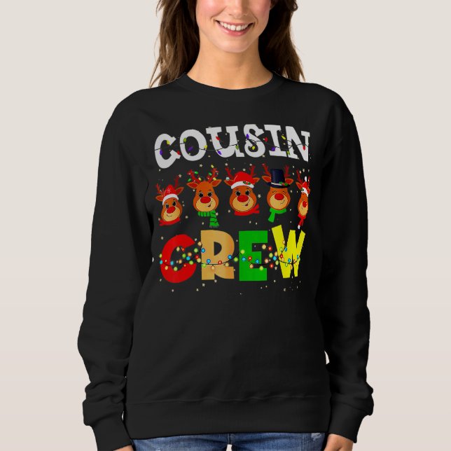 Christmas Cousin Crew  Reindeer Matching Family Pa Sweatshirt (Vorderseite)