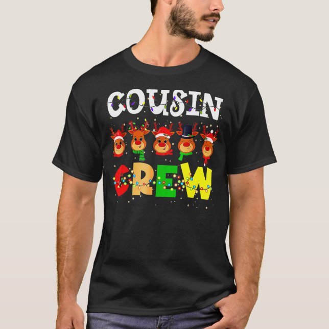 Christmas Cousin Crew  Reindeer Matching Family Pa T-Shirt (Vorderseite)