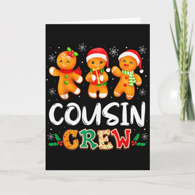 Christmas Cousin Crew Santa Hat Family Matching Fu Karte (Vorderseite)