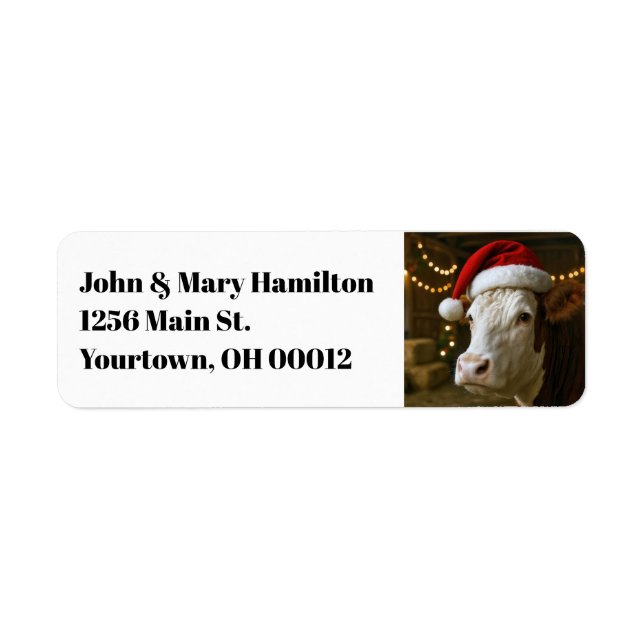 Christmas Cow Wearing a Santa Hat (Vorne)