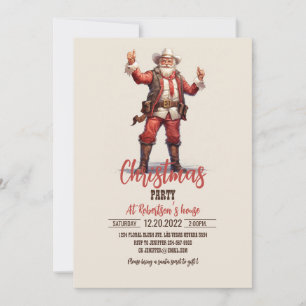 Christmas Cowboy Santa Claus Vintag Einladung