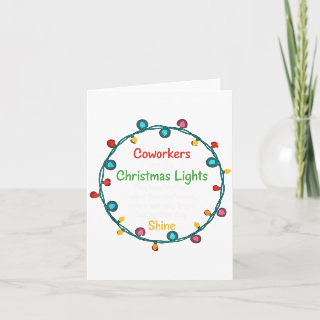 Christmas Coworkers Are Like Christmas Lights Funn Karte (Vorderseite)