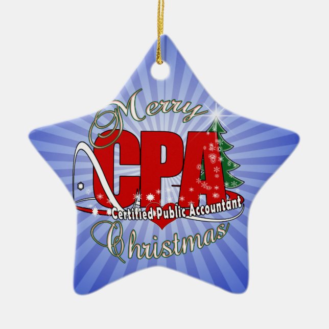 CHRISTMAS CPA zertifizierter öffentlicher Wirtscha Keramikornament (Vorne)