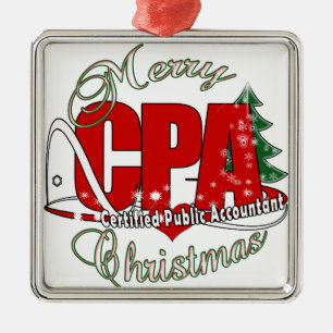 CHRISTMAS CPA zertifizierter öffentlicher Wirtscha Silbernes Ornament