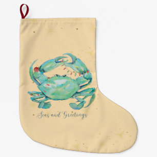 Christmas Crab Beach Großer Weihnachtsstrumpf