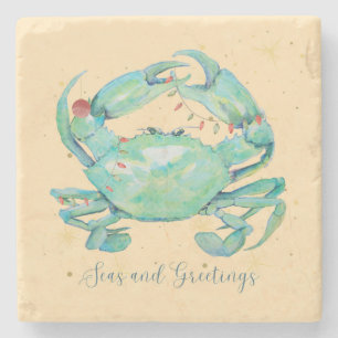 Christmas Crab Beach Steinuntersetzer