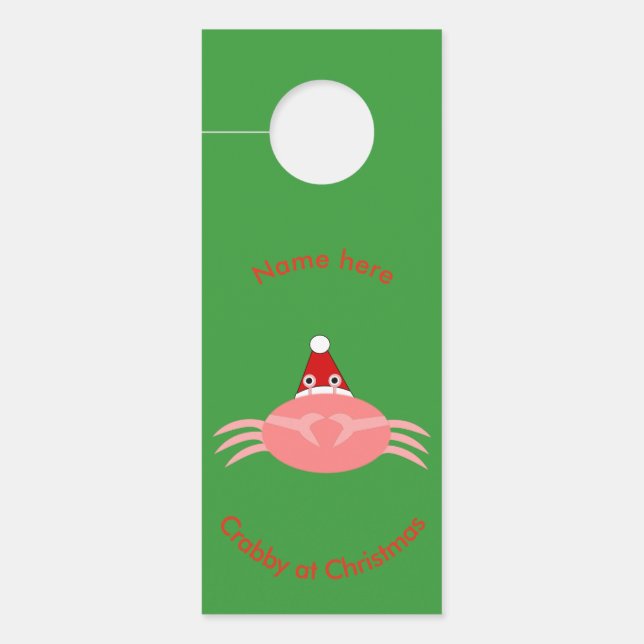 Christmas Crab Custom Door Hanger Türanhänger (Vorderseite)