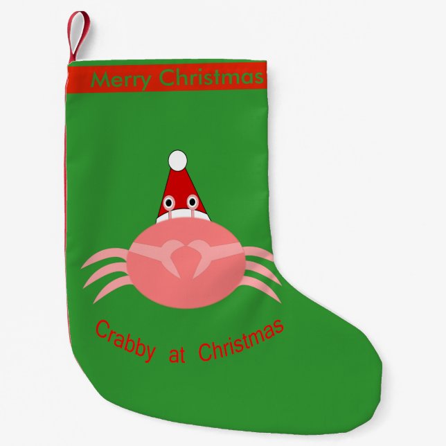 Christmas Crab Custom Strumpf Kleiner Weihnachtsstrumpf (Vorderseite)