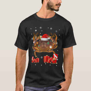 Christmas Crab Funny Santa Reindeer Crab Lover Gif T-Shirt