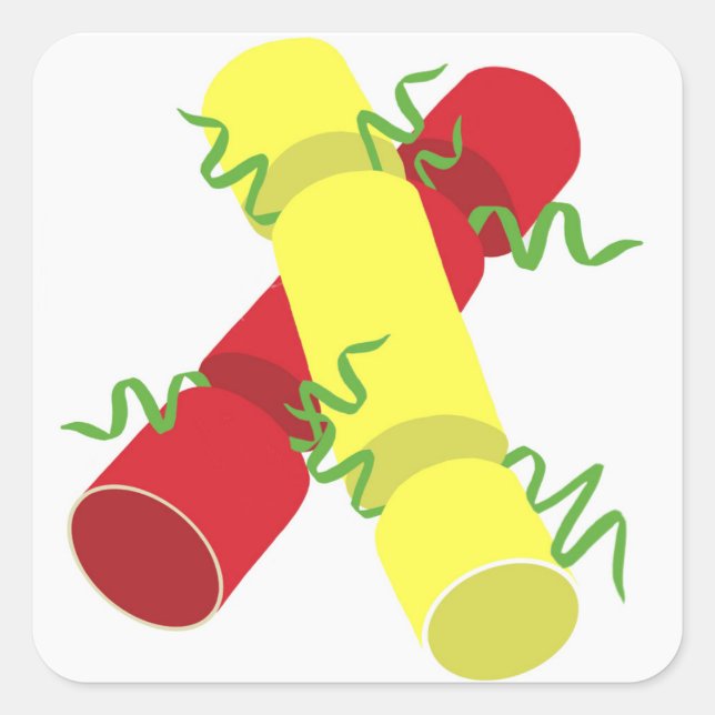 Christmas Crackers Quadratischer Aufkleber (Vorderseite)