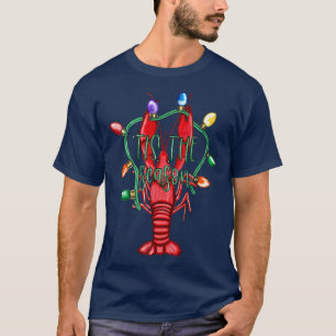 Christmas Crawfish Tis The Season Christmas Light  T-Shirt