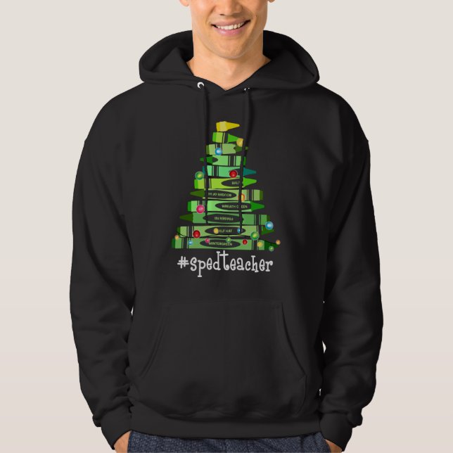 Christmas Crayon Sped Teacher Tree Best  Christmas Hoodie (Vorderseite)