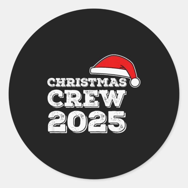 Christmas Crew 2025 Shirt Matching Family Christma Runder Aufkleber (Vorderseite)