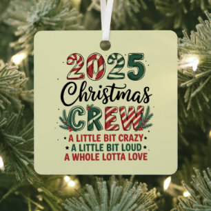 Christmas Crew Familienweihnachten 2025 passendes  Ornament Aus Metall