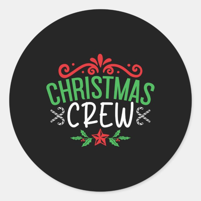 Christmas Crew Family T Shirt  Runder Aufkleber (Vorderseite)