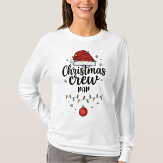 Christmas Crew Pap Santa Hat Matching Christmas T-Shirt