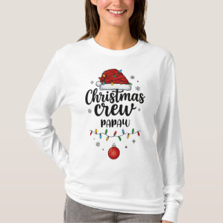 Christmas Crew Papaw Santa Hat Matching Christmas T-Shirt