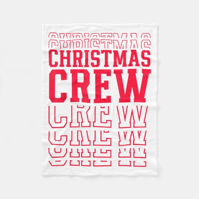 Christmas Crew Red Layered Text Family Santa Xmas  Fleecedecke (Vorderseite)