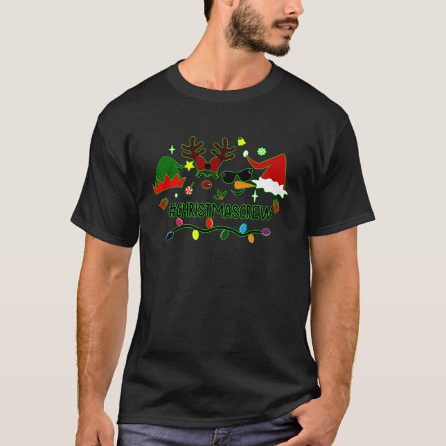 Christmas Crew  Santa Squad Reindeer Snowman Elf T-Shirt (Vorderseite)