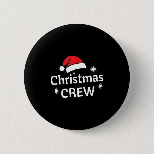 Christmas Crew Santa's Hat Merry Xmas  Button (Vorderseite)