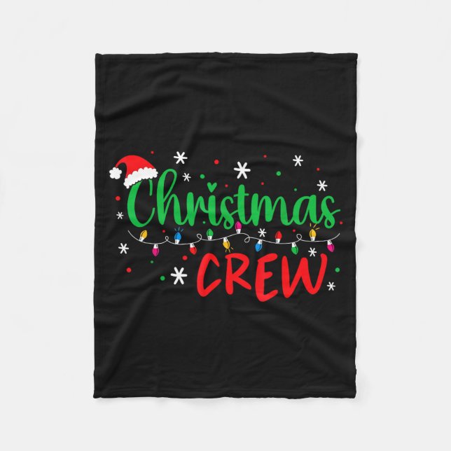 Christmas Crew Xmas Lights Family Matching Pajamas Fleecedecke (Vorderseite)