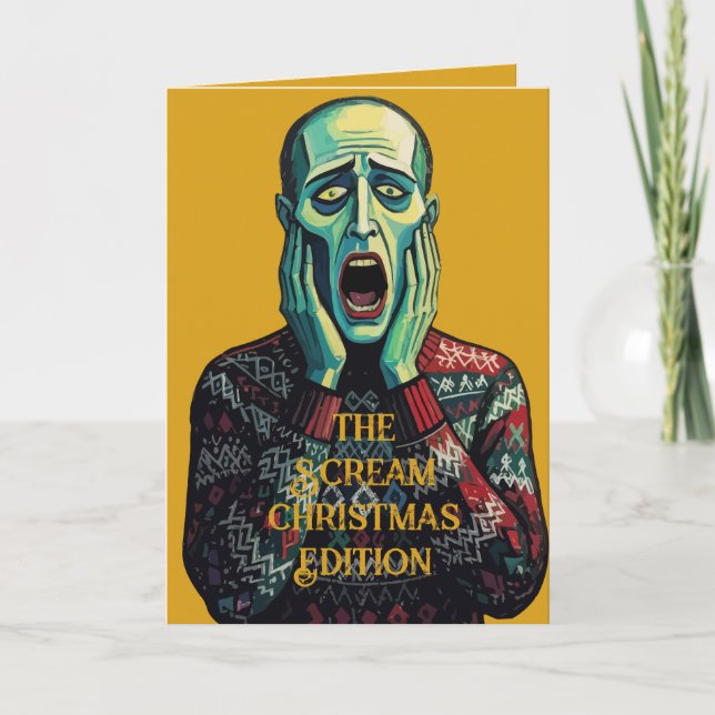 Christmas Crisis - Edvard Munch Seasonal Sweater Karte (Vorderseite)