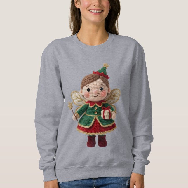 Christmas Crochet Fairy Women’s Sweatshirt – Cute  (Vorderseite)