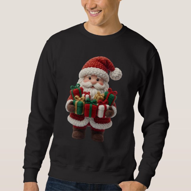 Christmas Crochet Santa Men’s Sweatshirt  (Vorderseite)
