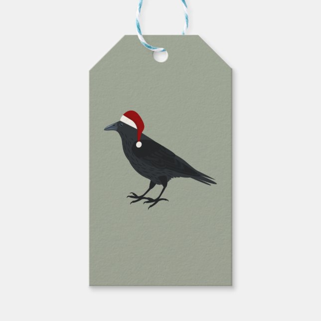 Christmas Crow Geschenkanhänger (Vorderseite)