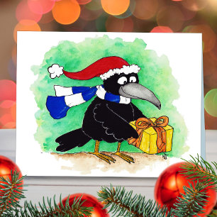 CHRISTMAS CROW Grußkarte von Nicole Janes Feiertagskarte